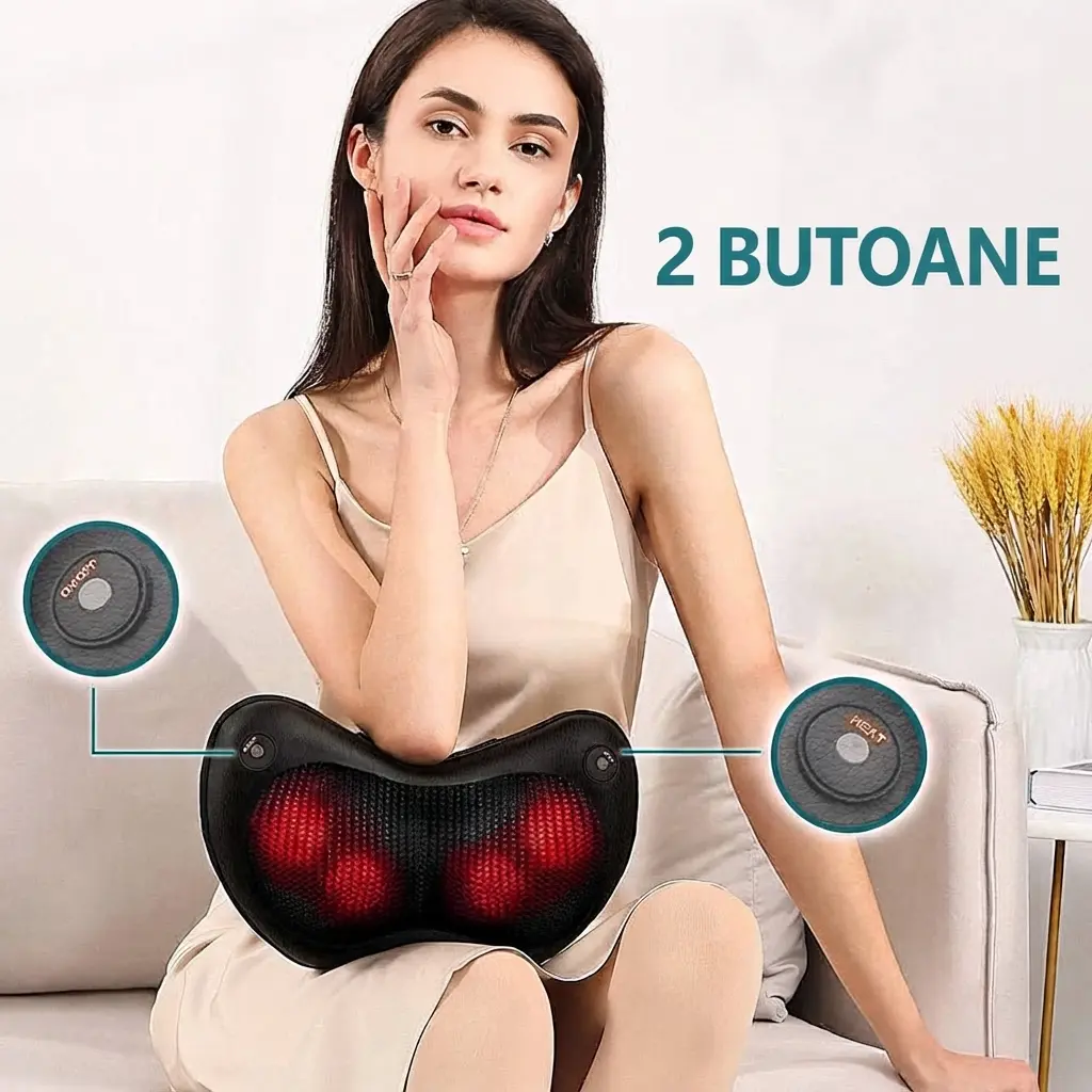 Pernă-Masaj Shiatsu Portabilă - imagine 4